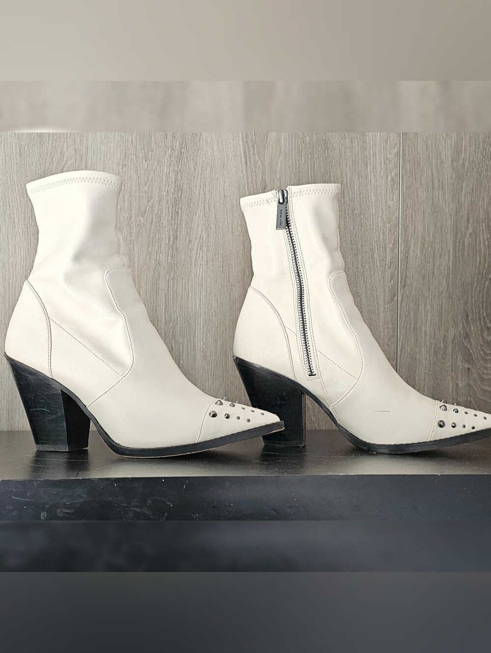 Michael Kors Dover Studded Leather Heeled Booties